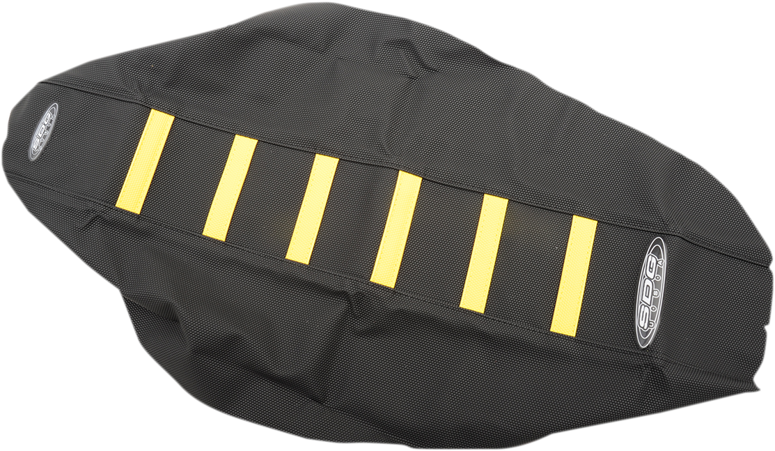 SDG 6-Ribbed Seat Cover - Yellow Ribs/Black Top/Black Sides 95946YK