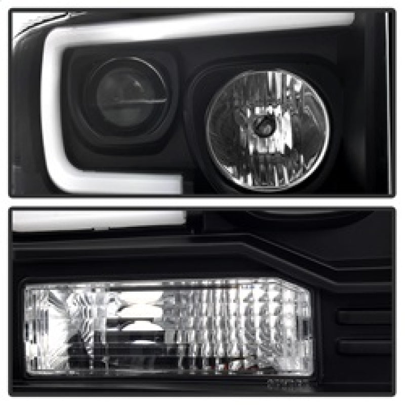 Spyder Ford F250/350/450 05-07 Projector Headlights - Light Bar DRL LED - Black PRO-YD-FS05V2-LB-BK 5084507