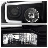 Spyder Ford F250/350/450 05-07 Projector Headlights - Light Bar DRL LED - Black PRO-YD-FS05V2-LB-BK 5084507
