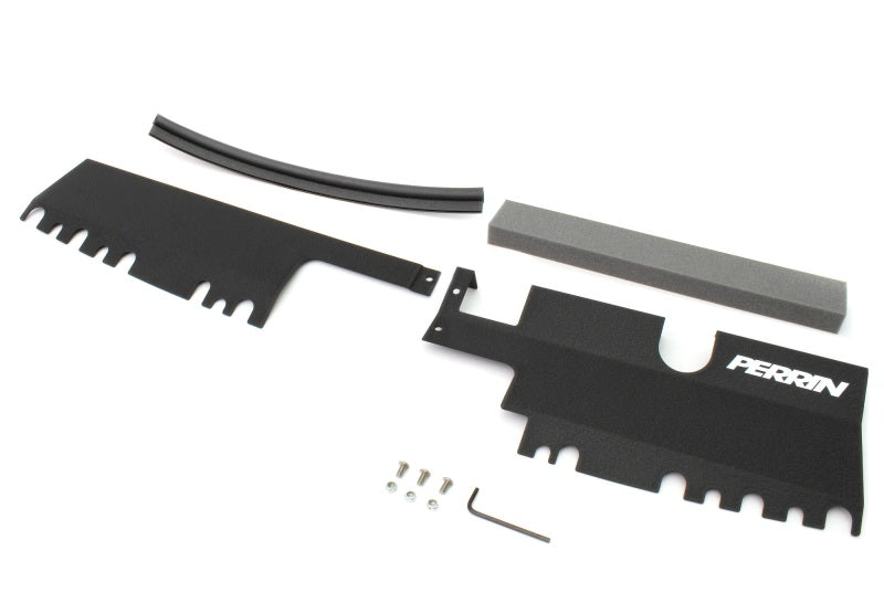 Perrin 15-21 WRX/STI Radiator Shroud (With OEM Intake Scoop) - Black PSP-ENG-512-4BK