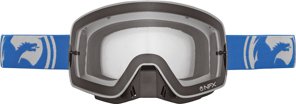 DRAGON Nfx Goggle Blue White Split W/Clear Lens 294556429648