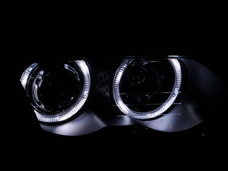 ANZO 1999-2001 BMW 3 Series E46 Projector Headlights w/ Halo Black (CCFL) 121261