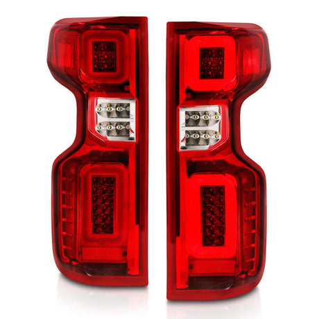 Anzo 19-21 Chevy Silverado Work Truck Full LED Tailights Chrome Housing Red Lens G2(w/C Light Bars) 311419