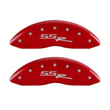 MGP 4 Caliper Covers Engraved Front & Rear SSR Red finish silver ch 14031SSSRRD