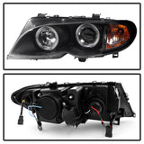 Spyder BMW E46 3-Series 02-05 4DR Projector Headlights 1PC LED Halo Blk PRO-YD-BMWE4602-4D-AM-BK 5042415