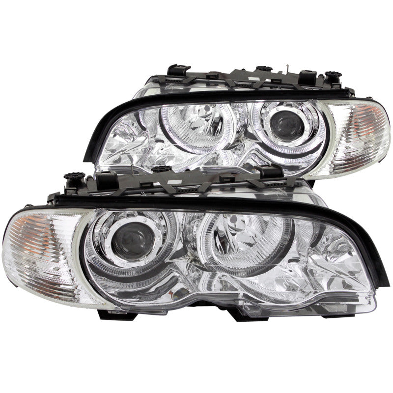 ANZO 2000-2003 BMW 3 Series E46 Projector Headlights w/ Halo Chrome 121268