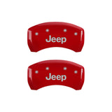 MGP 4 Caliper Covers Engraved Front & Rear JEEP Red finish silver ch 42013SJEPRD