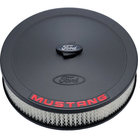 Ford Racing Air Cleaner Kit - Black Crinkle Finish w/ Red Mustang Emblem 302-362