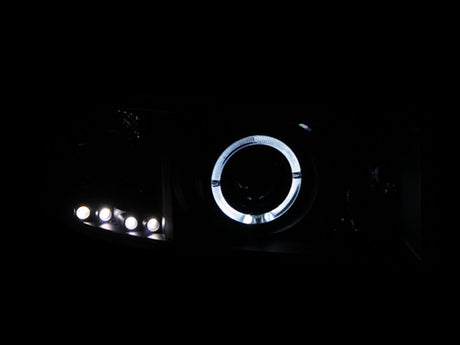 ANZO 1994-2001 Dodge Ram Projector Headlights w/ Halo Black 111196