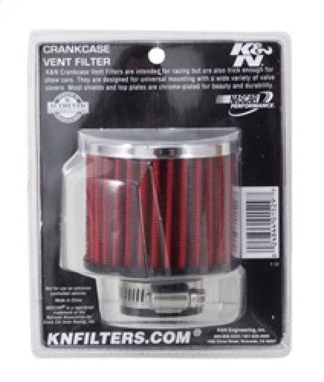 K&N 1.25in Flange ID x 3in OD x 2.5in H Rubber Base Crankcase Vent Filter 62-1390
