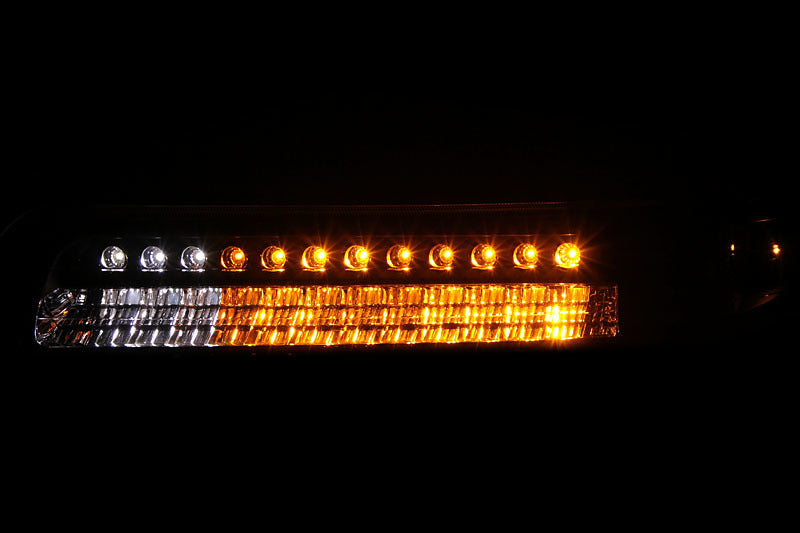 ANZO 1999-2002 Chevrolet Silverado 1500 LED Parking Lights Black w/ Amber Reflector 511055