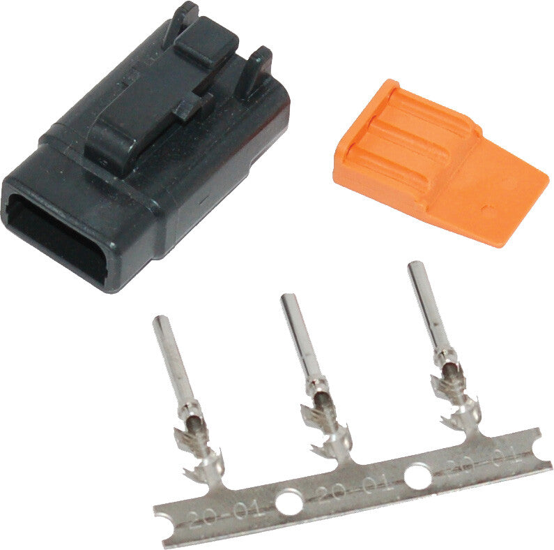 NAMZ CUSTOM CYCLEDeutsch Dtm 3-Pin Black Plug W/3 Trmnls/Wdglck Hd74113-98bkMDP-3B