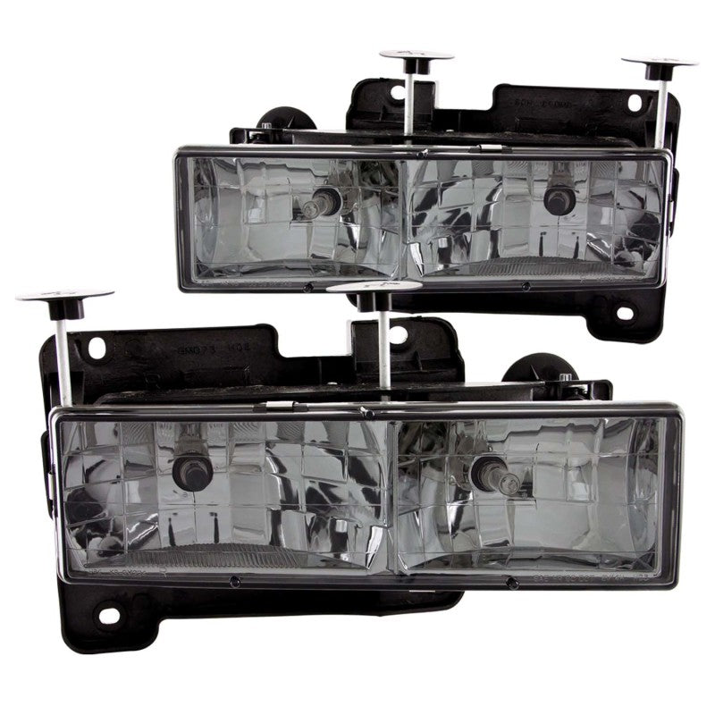 ANZO 1988-1998 Chevrolet C1500 Crystal Headlights w/ Smoke Lens 111061