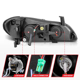 ANZO 2000-2004 Infiniti I30 Projector Headlights w/ Halo Black 121077