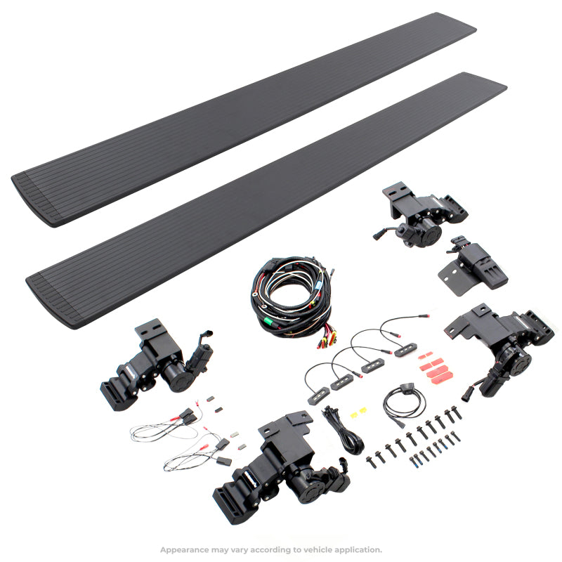Go Rhino 19-23 Chev Silverado 1500 & 20-23 25/3500HD CC 4dr E-BOARD E1 Running Board Kit - Tex. Blk 20404887PC