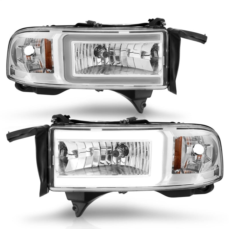 ANZO 94-02 Dodge RAM Crystal Headlight - w/ Light Bar Chrome Housing 111555