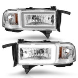 ANZO 94-02 Dodge RAM Crystal Headlight - w/ Light Bar Chrome Housing 111555