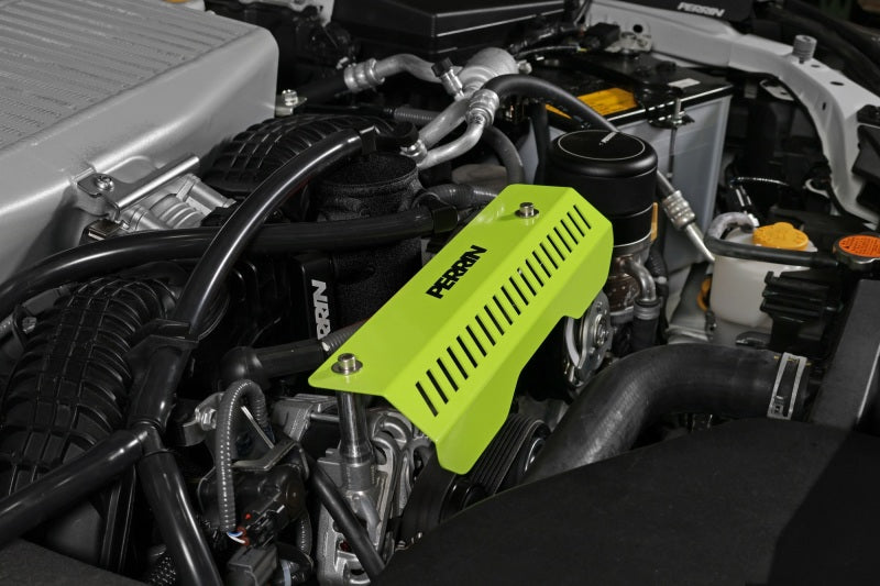 Perrin 22-23 Subaru WRX Pulley Cover (Short Version - Works w/AOS System) - Neon Yellow PSP-ENG-154NY
