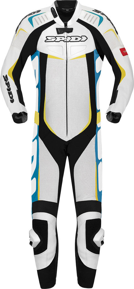 SPIDI Track Wind Pro Leather Suit White/Blue/Green E52/Us42 Y120-034-52