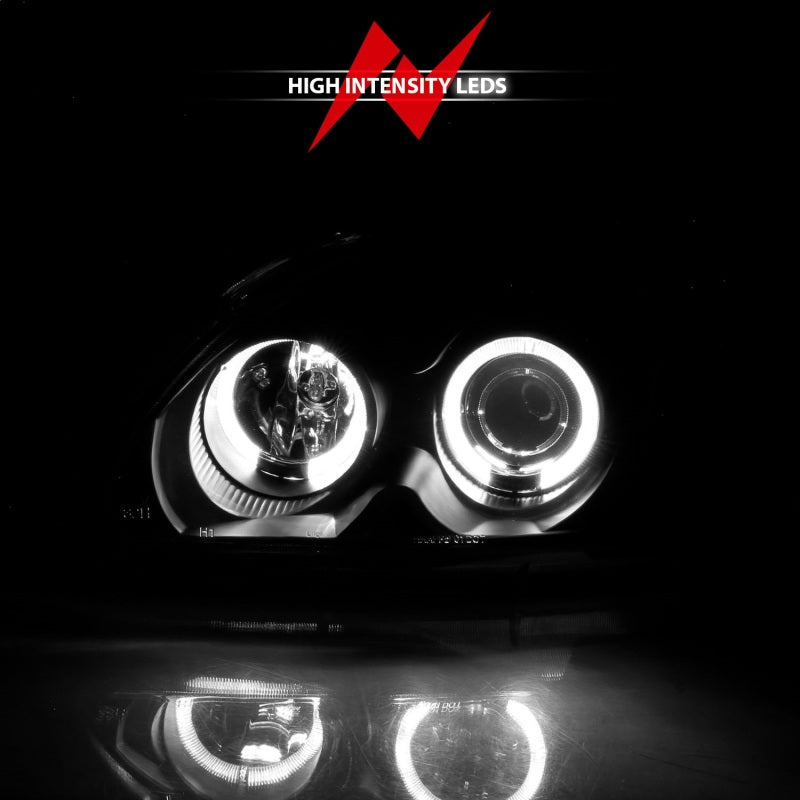 ANZO 1996-1998 Honda Civic Projector Headlights w/ Halo Black 121068