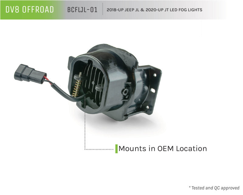 DV8 Offroad 18+ Jeep JL/ Gladiator LED Fog Lights BCFLJL-01