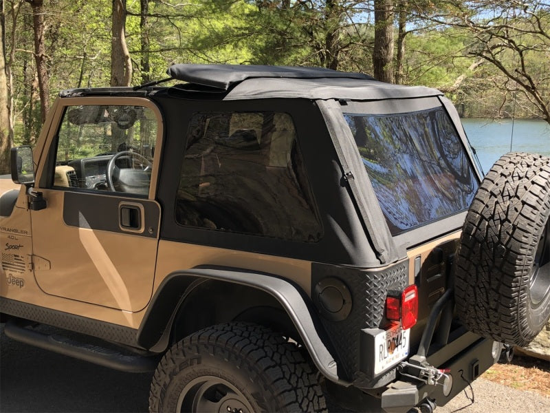 Rampage 18-21 Jeep Wrangler (JL) Unlimited Frameless TrailView Fastback Soft Top Kit - Black Diamond 139535