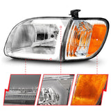 ANZO 00-04 Toyota Tundra (Reg/Acc Cab Only) Crystal Headlights w/Lgt Bar Chrome w/Corner Lights 2pc 111580
