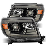 AlphaRex 05-11 Toyota Tacoma LUXX LED Projector Headlights Plank Style Alpha Black w/Activ Light/DRL 880739