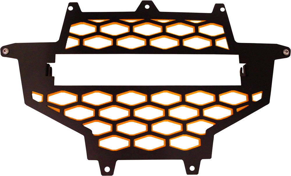 MODQUAD2-Panel Front Grill Black/Orange W/Light MountRZR-FGL-XP-OR