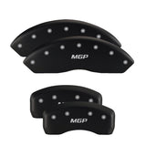 MGP 4 Caliper Covers Engraved Front & Rear Gen 5/Camaro Red finish silver ch 14036SCA5RD