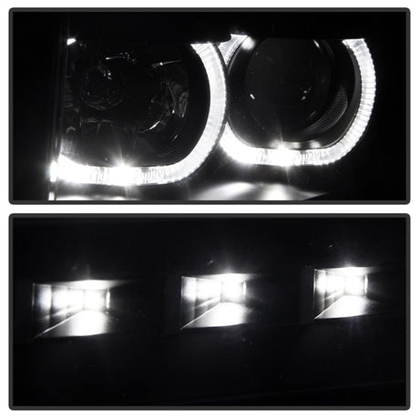 Xtune Ford F150 09-14 Projector Headlights Halogen Model Only LED Halo Black PRO-JH-FF15009-CFB-BK 9032226