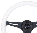 NRG Classic Wood Grain Steering Wheel (350mm) Glow-N-The-Dark Green Grip w/Black 3-Spoke Center ST-015BK-GL