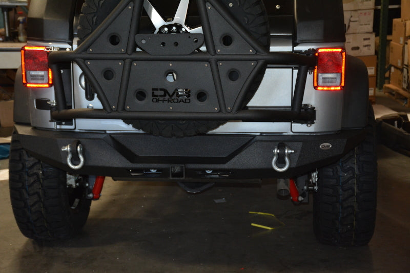 DV8 Offroad 07-18 Jeep Wrangler JK Rear Bumper Full Length RBSTTB-09