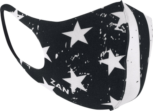 ZAN Lightweight Face Mask 2/Pk Black & White Flag / Black FMLW091