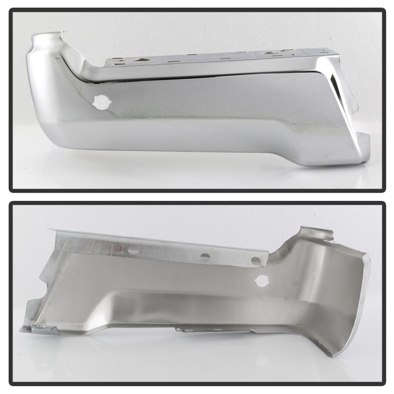 XTune 17-19 Ford F250/ F350 Rear Left Bumper Cap End w/ Sensor Hole - Chrome RB-FF25017-BEWS-L 9048999