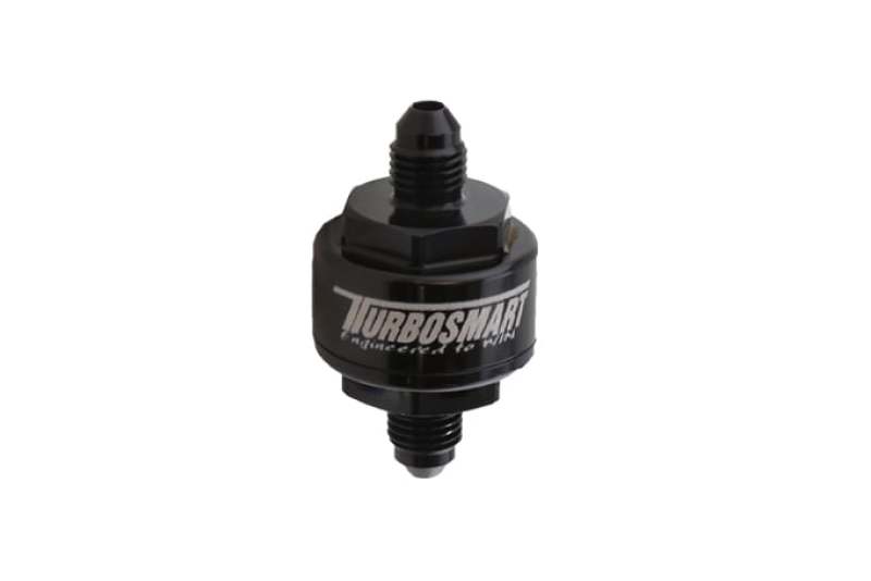 Turbosmart Billet Turbo Oil Feed Filter w/ 44 Micron Pleated Disc AN-3 Male Inlet - Black TS-0804-1001