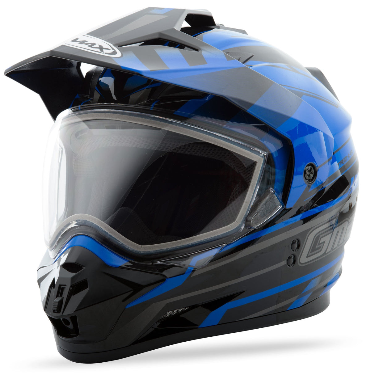 GMAX Gm-11s Dual-Sport Trekka Snow Helmet Black/Blue Xs G2116213 TC-2