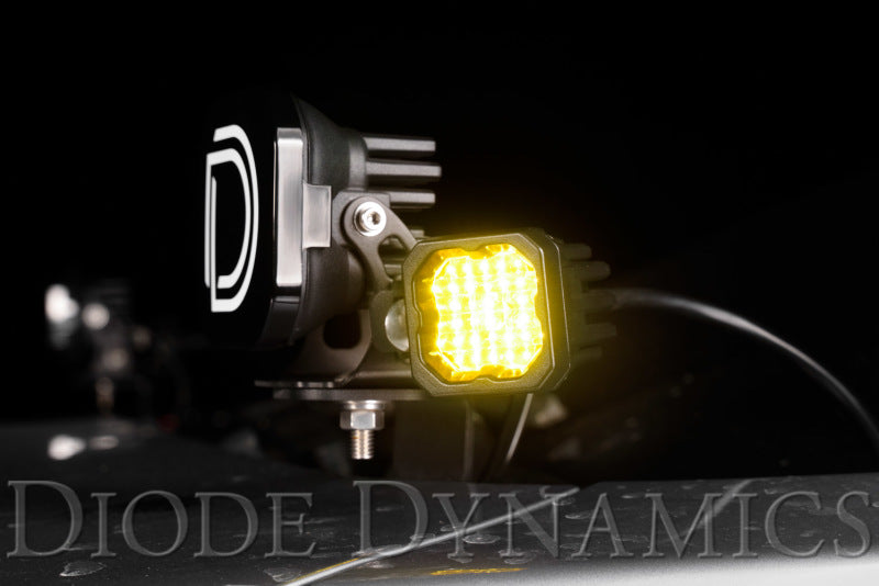 Diode Dynamics Stage Series C1 LED Pod Sport - Yellow Wide Standard ABL (Pair) DD6443P