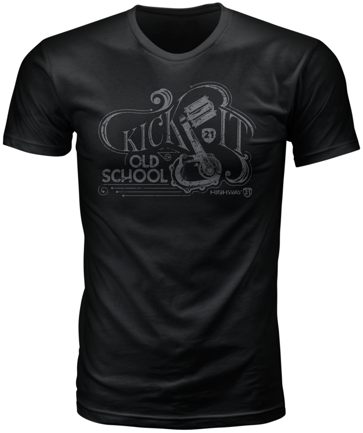 HIGHWAY 21 Old School Tee Black Sm 489-2002S