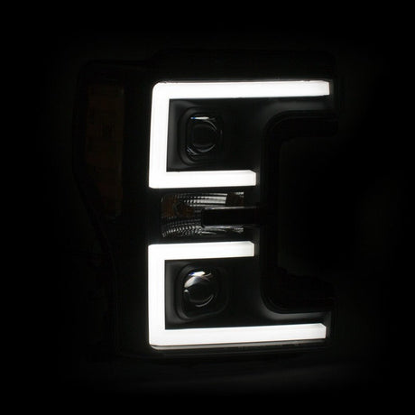 ANZO LED Headlights 17-18 Ford F-250 Super Duty Plank-Style L.E.D. Headlight Black (Pair) 111388