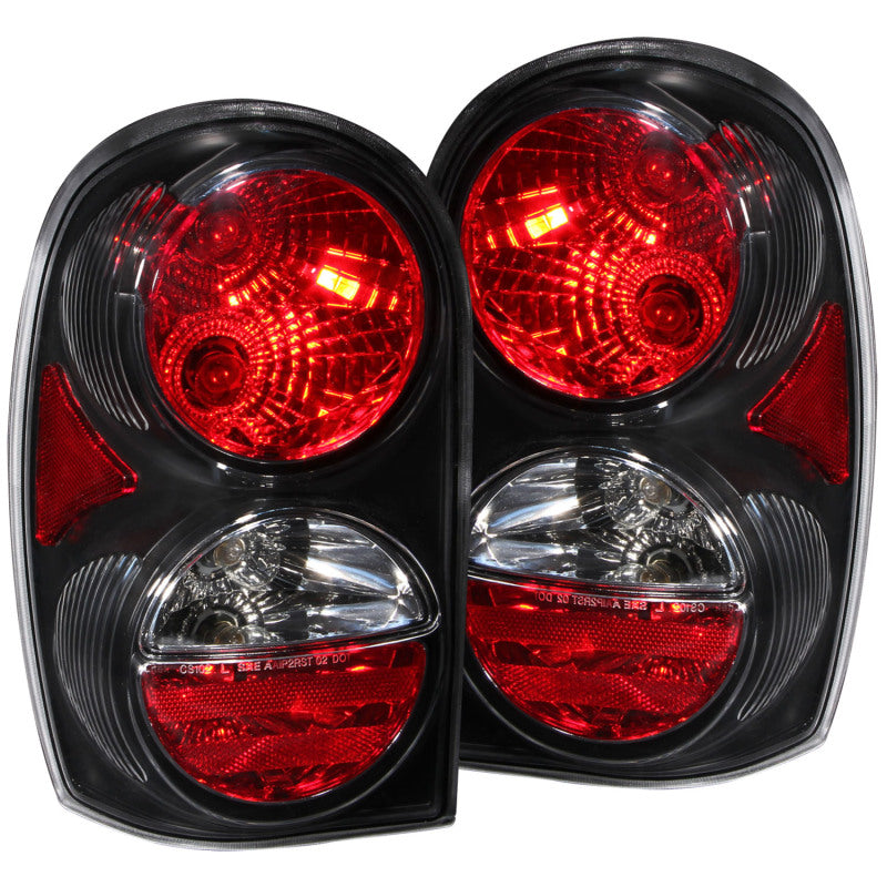 ANZO 2002-2007 Jeep Liberty Taillights Black 211108