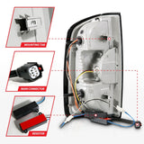 ANZO 15-21 Chevrolet Colorado Full LED Tail Lights w/ Red Lightbar Black Housing Clear Lens 311432