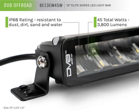 DV8 Offroad Elite Series 13in Light Bar 45W Flood/Spot LED BE13EW45W