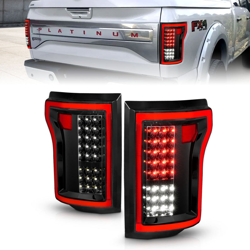 ANZO 2015-2016 Ford F-150 LED Taillights Black 311261