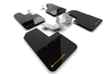 Rally Armor 21-22 Ford Bronco (Plstc Bmpr - NO Rptr/Sprt - NO RR/RB) Blk Mud Flap w/Cy Orange Logo MF85-NO-PL-COR