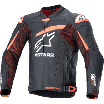 ALPINESTARS GP Plus R v4 Rideknit® Leather Jacket - Black/Red Fluo/White - US 38 / EU 48 3100324-1321-48