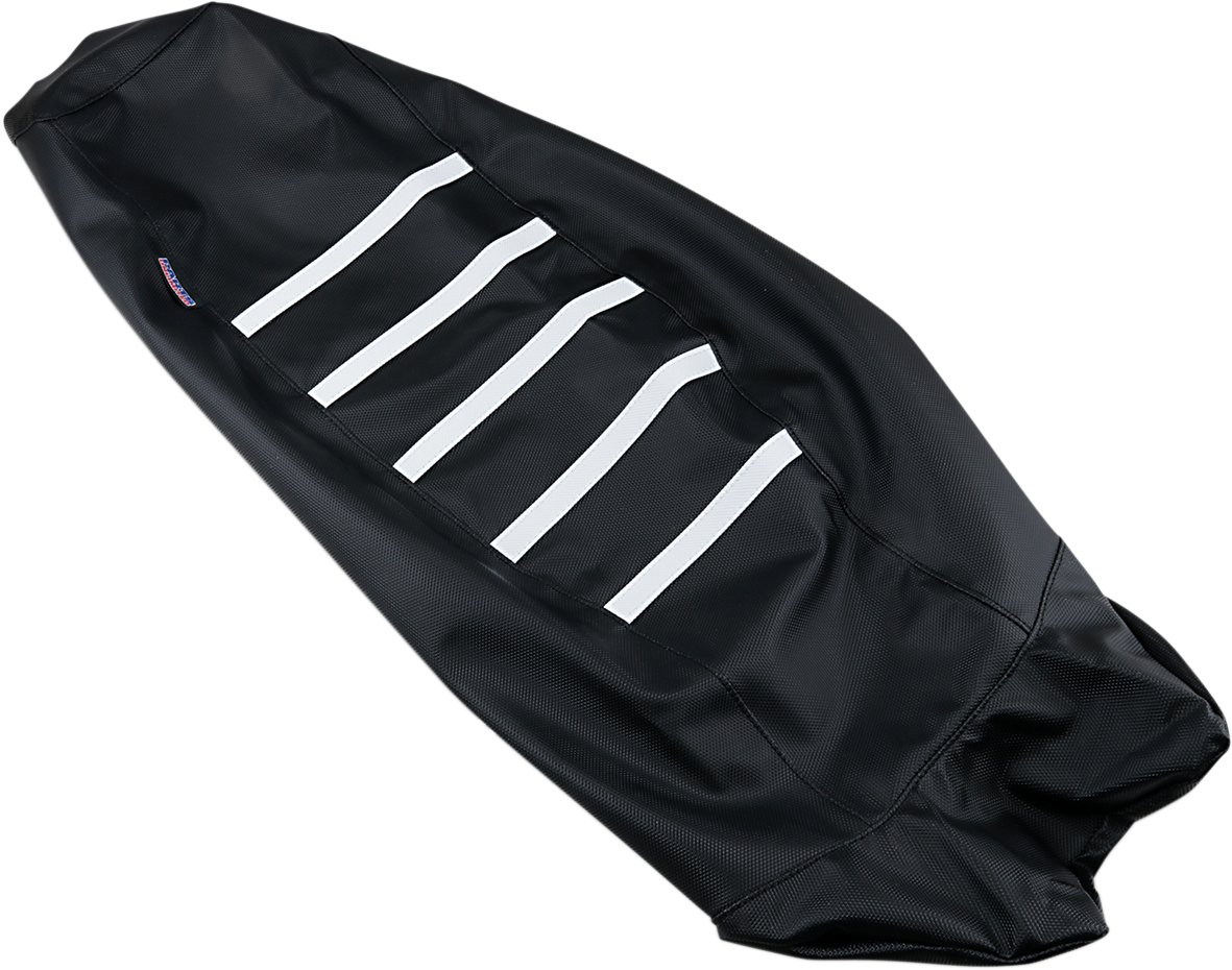 Parts Unlimited Ribbed Seat Cover - Black/White - Yamaha Yam-100-337