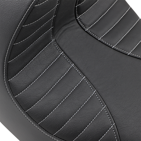 DRAG SPECIALTIES EZ-Solo Seat - Scorpion Stitch - Silver Thread - Vinyl - FXBR/S ACT EZ-ON MOUNT STYLE 0802-1273