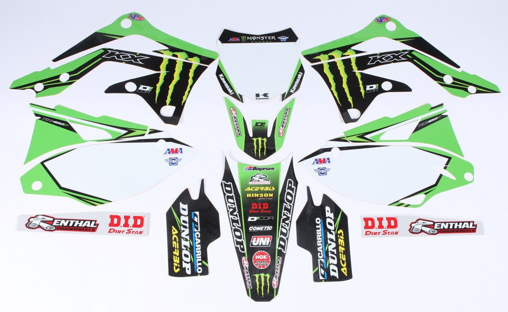 D-COR Complete Kit 16 Monster Kaw Kxf 450 13-15 Wht Bg 20-20-728