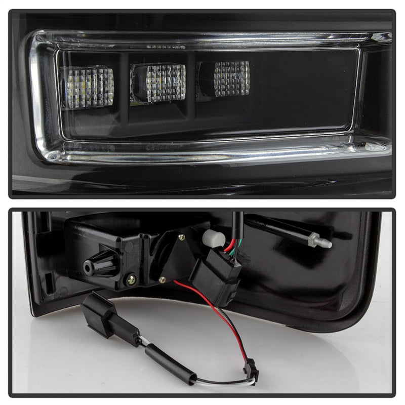 Spyder 04-08 Ford F-150 Projector Tail Lights - Light Bar DRL LED - Black ALT-YD-FF15004V2-LBLED-BK 5084170